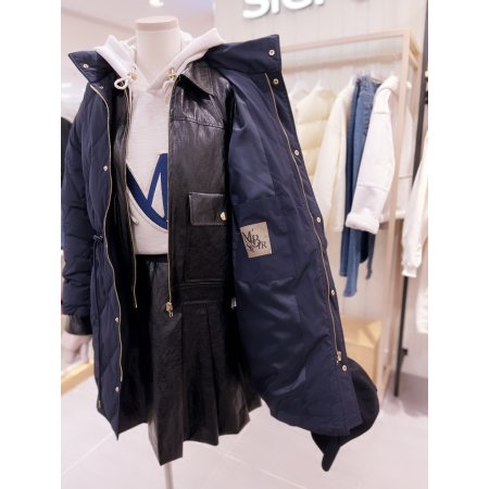 야상형 스트링 퀼팅 다운 롱 점퍼