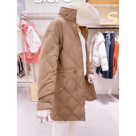 야상형 스트링 퀼팅 다운 롱 점퍼