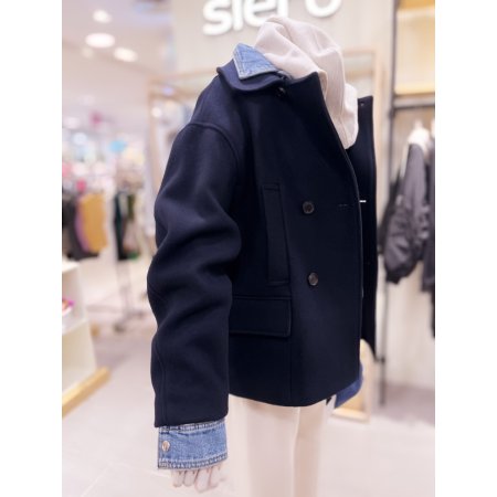 더블버튼 모직 코트