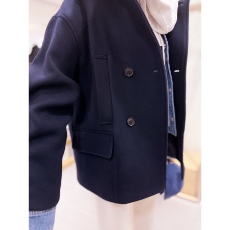 더블버튼 모직 코트