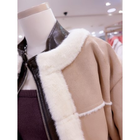 노카라 인조퍼 무스탕 자켓