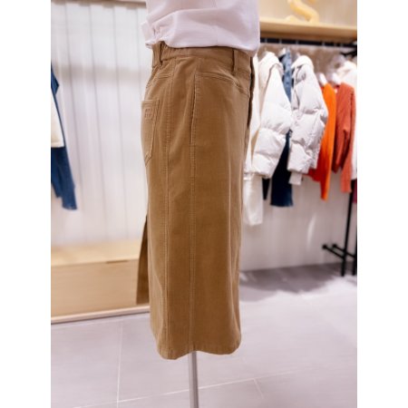 코듀로이 스판 H라인 미디길이 스커트