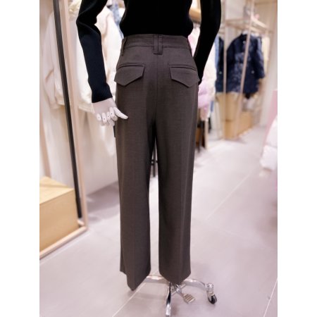 울 투턱 와이드 팬츠