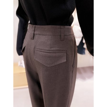 울 투턱 와이드 팬츠