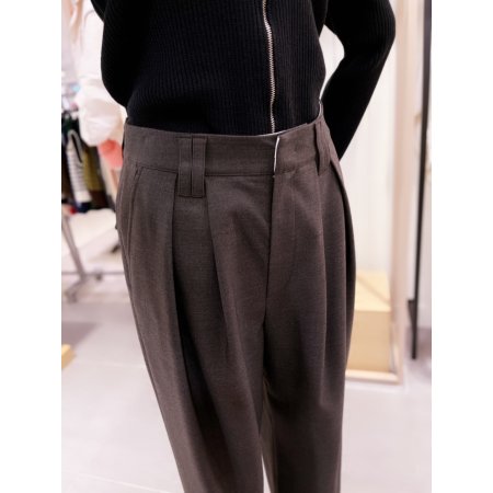 울 투턱 와이드 팬츠