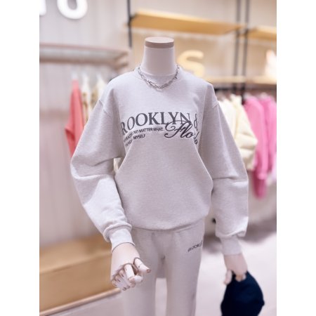 자수 레터링 맨투맨 티셔츠