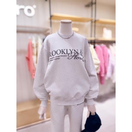 자수 레터링 맨투맨 티셔츠