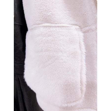 하이넥 카라 인조퍼 무스탕