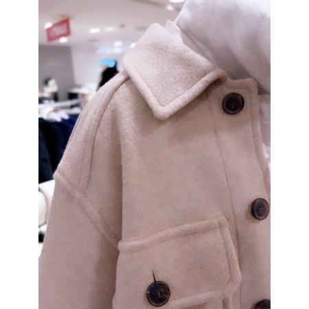 이중지 아웃포켓 셔츠형 코트