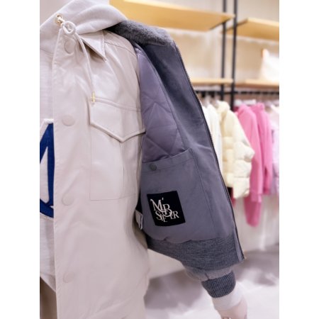 에코밍크퍼 스웨이드 배색 점퍼