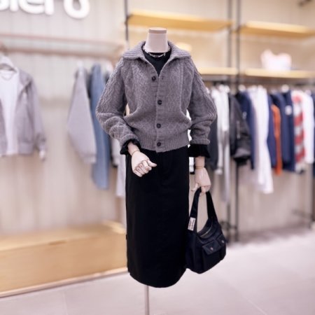 꽈배기 카라 가디건