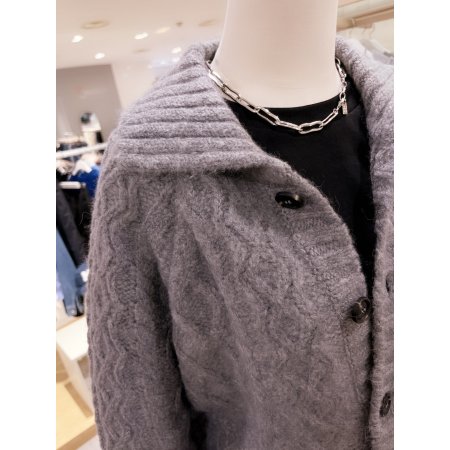 꽈배기 카라 가디건