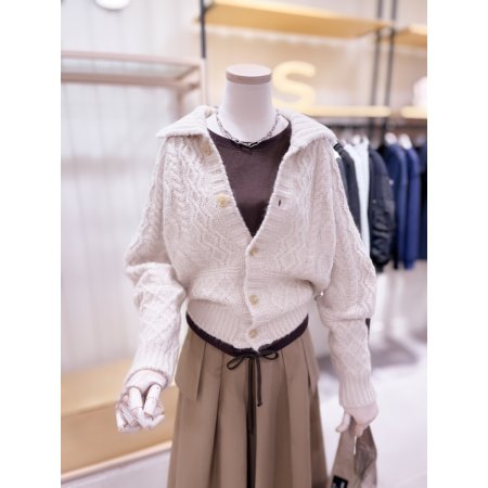 꽈배기 카라 가디건