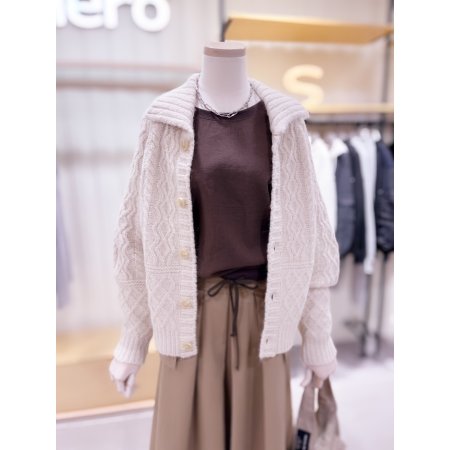 꽈배기 카라 가디건