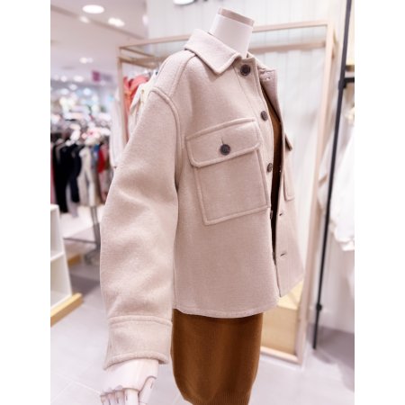 아웃포켓 셔츠형 코트