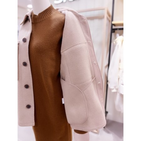 아웃포켓 셔츠형 코트