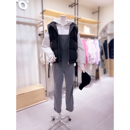 하이넥 다운 지퍼 베스트