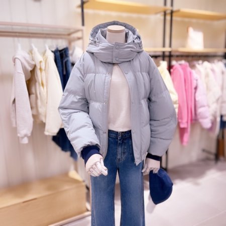 후드 탈부착 덕다운 점퍼