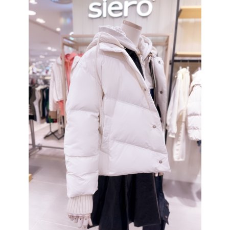 니트후드 다운 점퍼