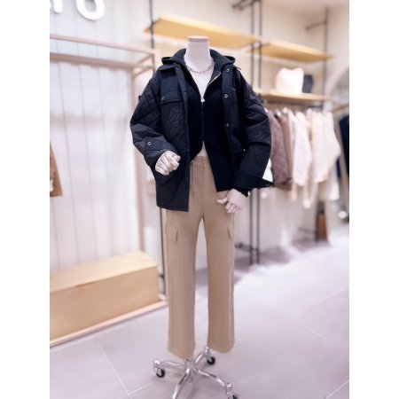 카라 워싱 다이아 퀼팅 점퍼