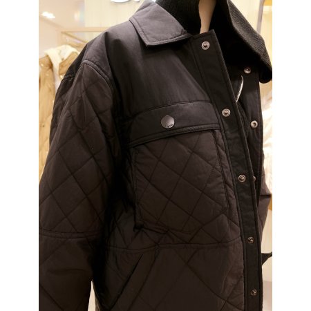 카라 워싱 다이아 퀼팅 점퍼