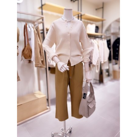 라운드넥 골지 가디건