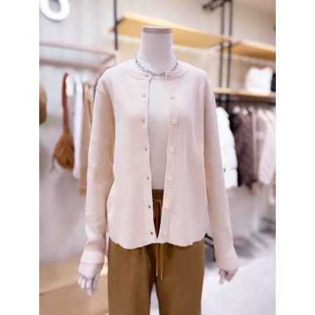 라운드넥 골지 가디건