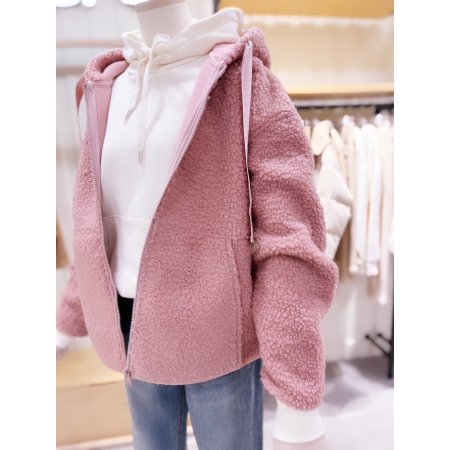 뒷판 슬로건 아플리케 덤블 후드점퍼