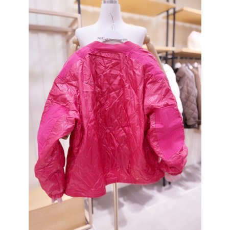 다이아 퀼팅 루즈핏 점퍼