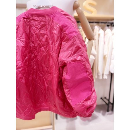 다이아 퀼팅 루즈핏 점퍼