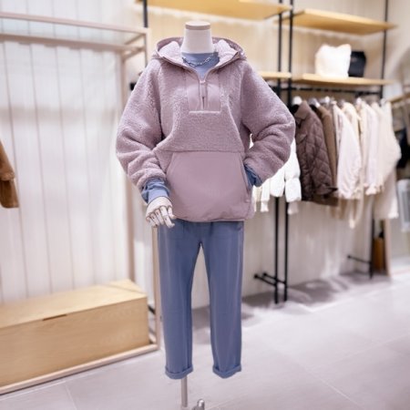 우븐믹스 아노락 후드점퍼