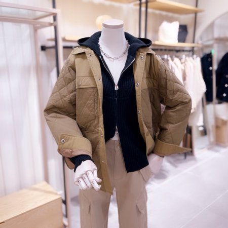 다이아 퀼팅 워싱 점퍼