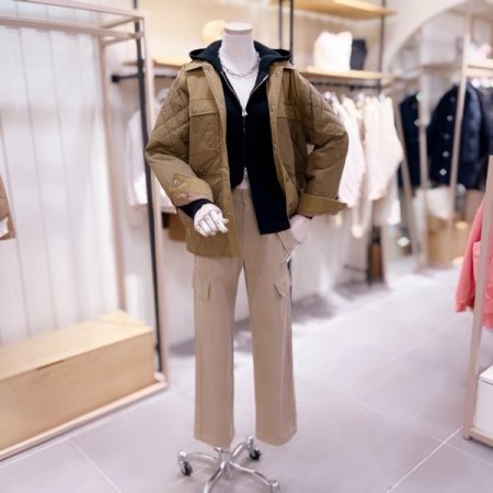 다이아 퀼팅 워싱 점퍼