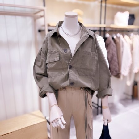 아웃포켓 빈티지 워싱 자켓