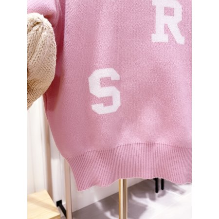 자카드 로고플레이 라운드넥 풀오버	