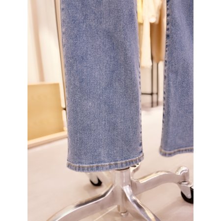 중청 일자핏 속밴딩 데님팬츠