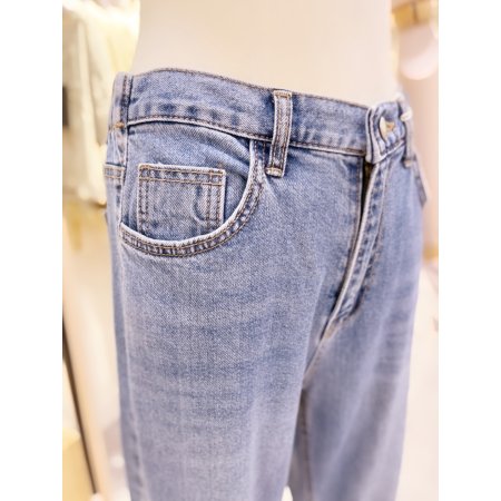 중청 뒷밴딩 슬림핏 데님팬츠