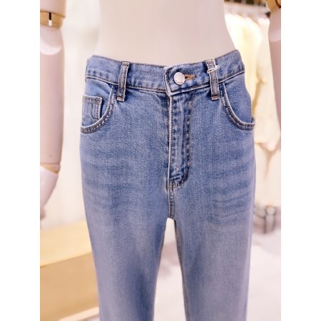 중청 뒷밴딩 슬림핏 데님팬츠