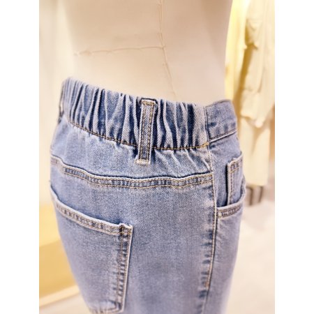 중청 뒷밴딩 슬림핏 데님팬츠