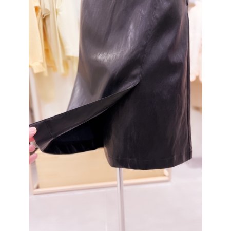 에코레더 겹트임 스커트