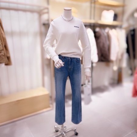 베이직 로고자수 하찌 니트 풀오버