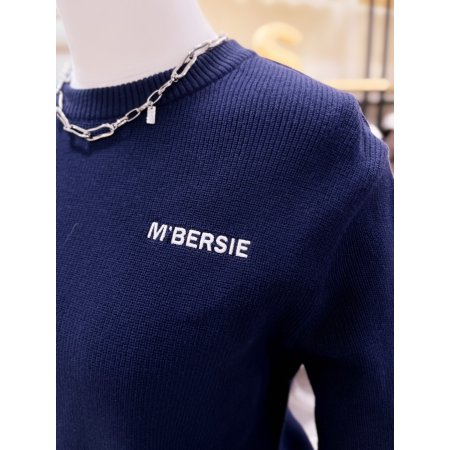 베이직 로고자수 하찌 니트 풀오버