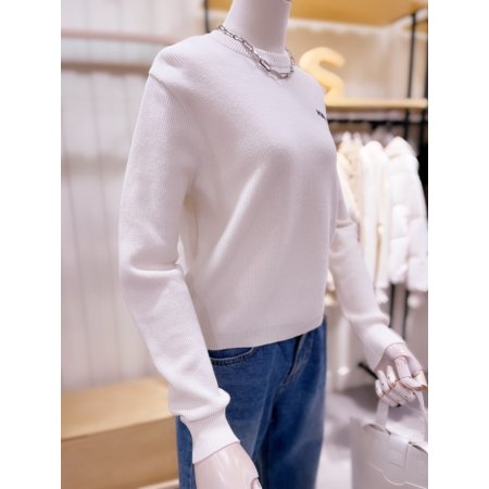 베이직 로고자수 하찌 니트 풀오버