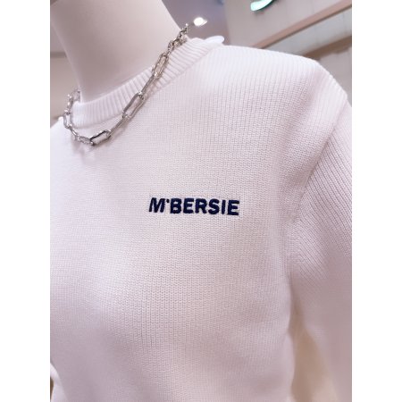 베이직 로고자수 하찌 니트 풀오버