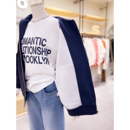 M와펜 사각포켓 하프기장 후드집업