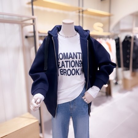 사각포켓 하프기장 M와펜 후드집업