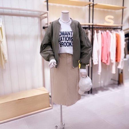 하이넥 집업 블루종