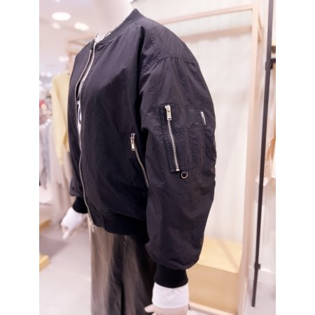 하이넥 집업 블루종