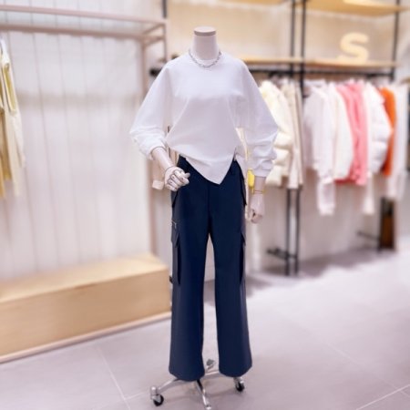 사선 지퍼 포인트 티셔츠