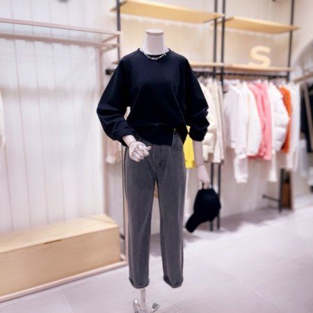 사선 지퍼 포인트 티셔츠